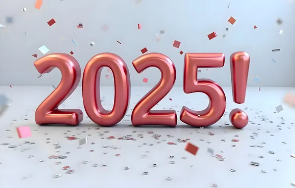 Figures, New year, date, 2025, New Year 2025