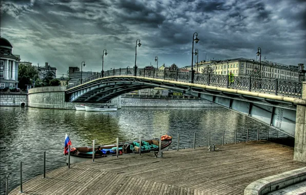 Picture river, Moscow, Russia, Russia, river, bridge, Moskow, Luzhkov bridge