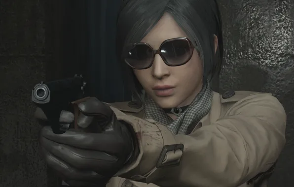 Picture Girl, The game, Gun, Glasses, Gloves, Ada Wong, Ada Wong, Coat