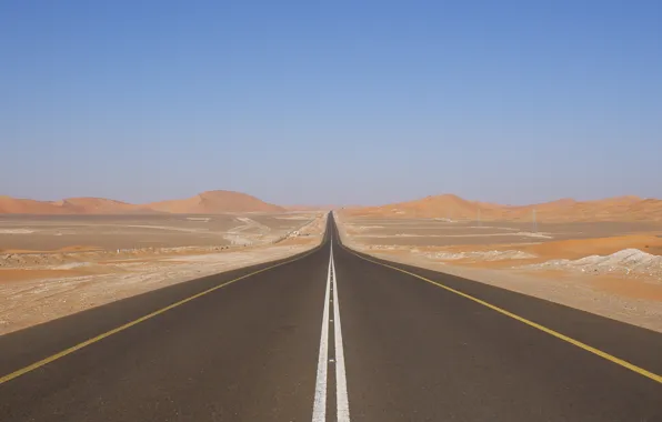 The sky, Photo, Road, Desert, Track, Dunes, The dunes
