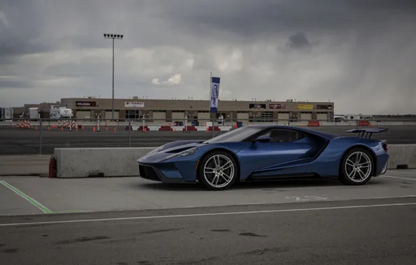 The sky, asphalt, blue, overcast, Ford, Ford GT