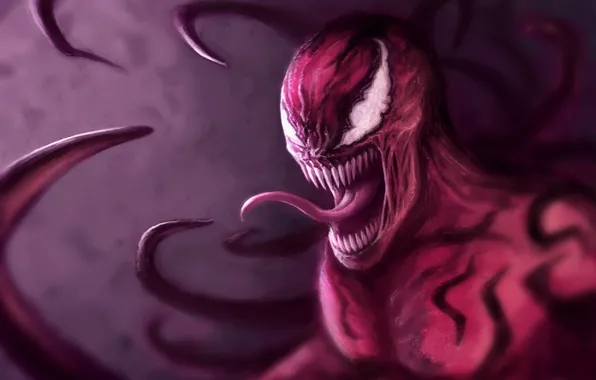Picture fangs, art, Marvel Comics, Spider-Man, carnage, Cletus Kasady, parasite