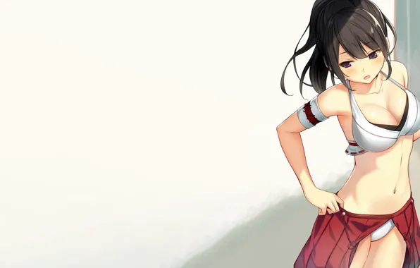 Girl, sexy, long hair, boobs, anime, beautiful, pretty, brunette