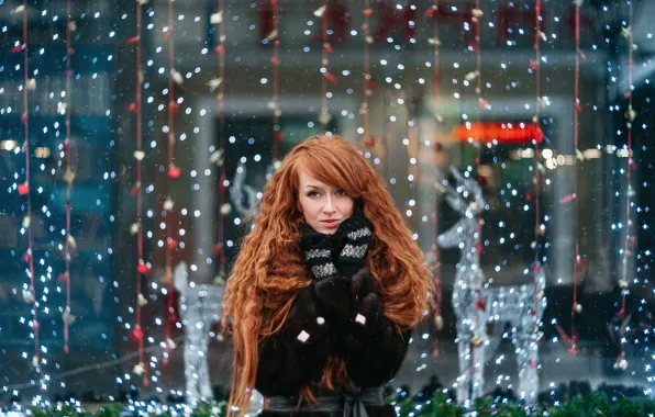 Picture look, background, model, hair, red, Anna, showcase