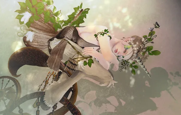 Girl, pose, background