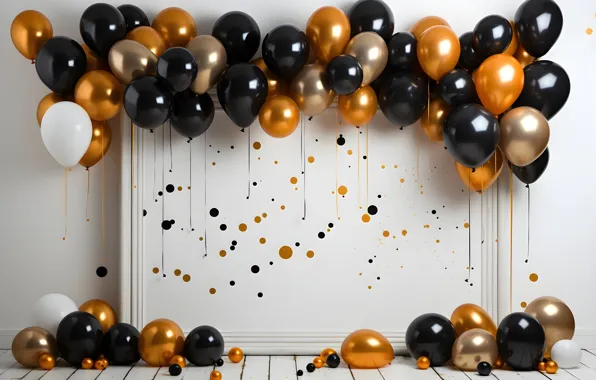 Balls, balloons, wall, holiday, balls, Board, frame, Shine