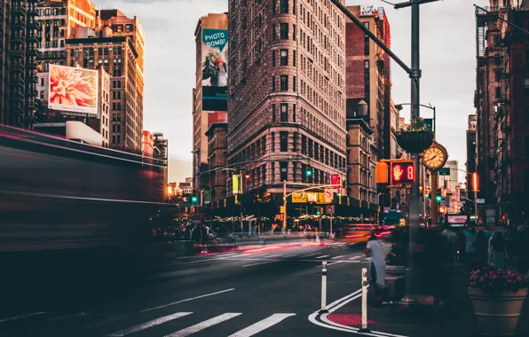 Picture the city, movement, street, people, building, crossroads, architecture