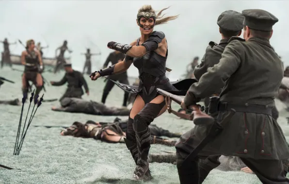Cinema, gun, Wonder Woman, soldier, armor, weapon, man, movie