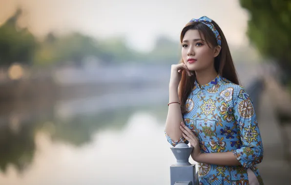 Picture look, girl, nature, portrait, Asian