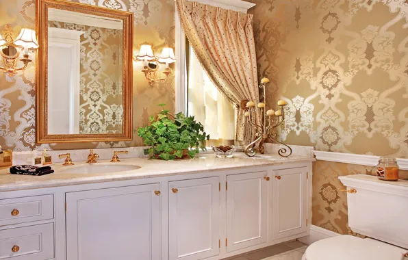 Interior, candles, mirror, bath, lamp, luxury, cabinets