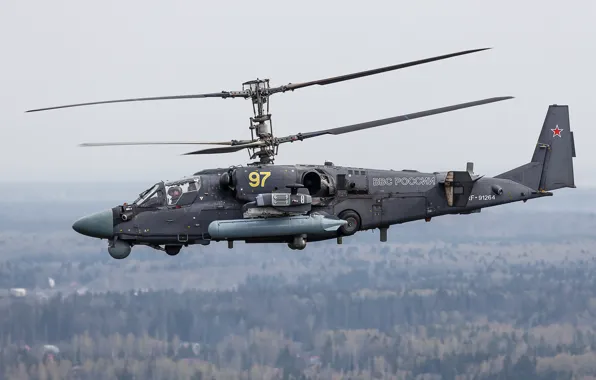 Picture flight, helicopter, Russian, Ka-52, shock, "Alligator"