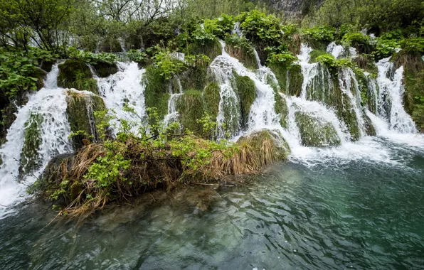 Picture nature, waterfall, Croatia, Plitvice Lakes National Park