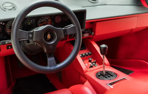 Lamborghini, lambo, Countach, Lamborghini Countach 5000QV, steering wheel, car interior