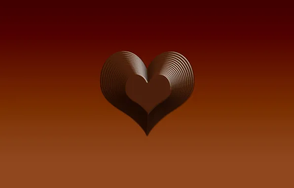 Picture Wallpaper, chocolate, minimalism, Heart, figure, the volume