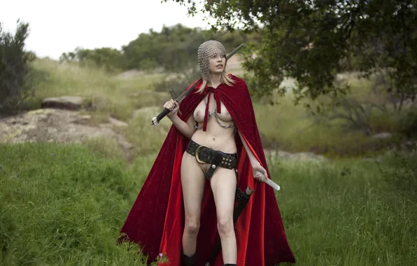 Nature, sword, girl.