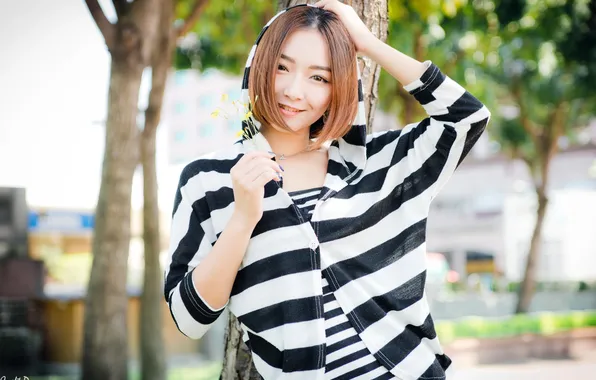 Look, trees, pose, model, portrait, makeup, Mike, hairstyle