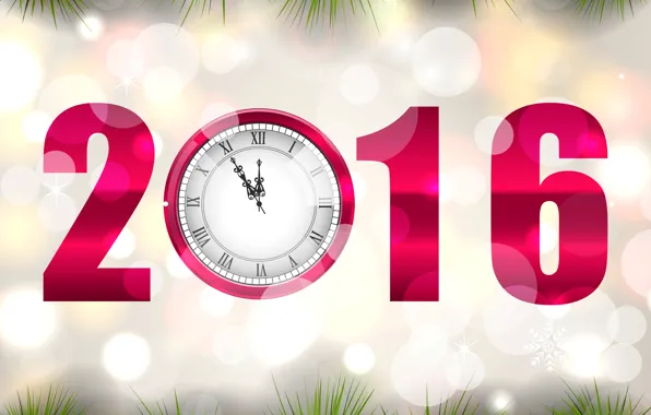 Picture watch, new year, New Year, clock, 2016