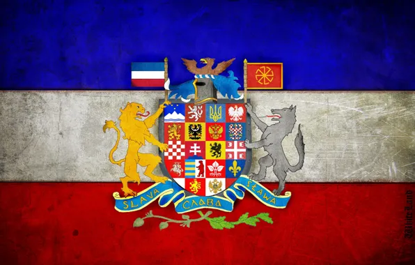 Picture flag, coat of arms, pan-Slavic