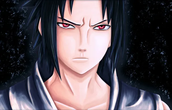 Art, guy, Naruto, red eyes, Sasuke Uchiha