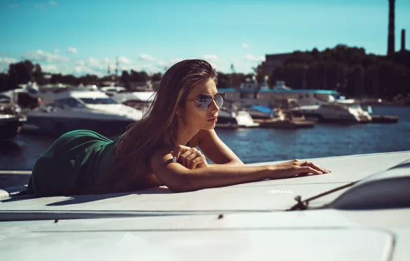 Girl, yacht, glasses, Daria Shy, Nikolas Verano
