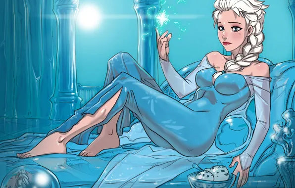 Frozen, art, Elsa, Cold Heart, Snow Queen