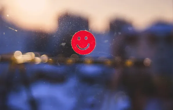 Glass, window, smiley