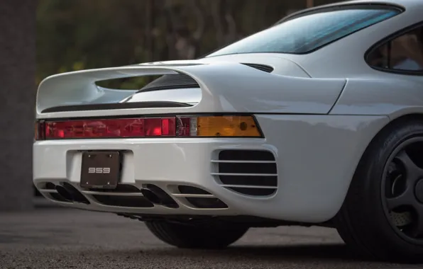 White, sportcar, Porsche 959