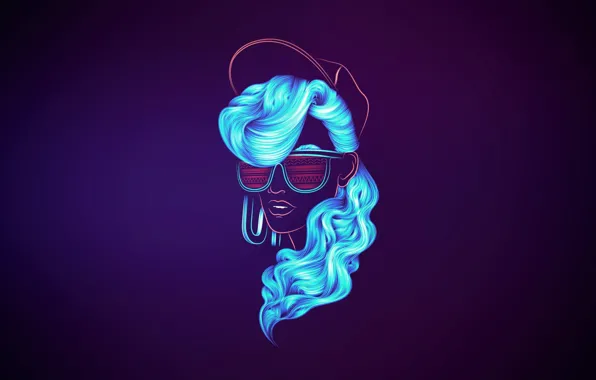 Girl, Music, Neon, Face, Background, 80s, Neon, 80's
