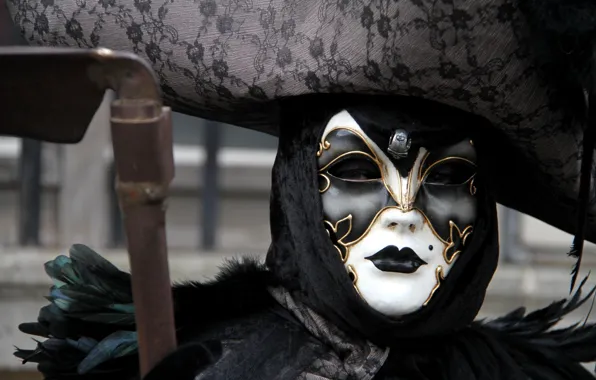 Picture death, mask, costume, Venice, carnival