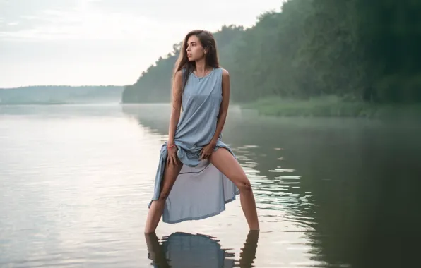 NATURE, POND, POSE, SUNDRESS, Photographer Denis Antipin