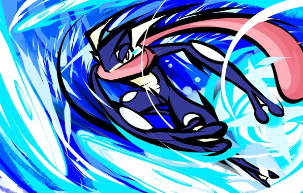 Download A Mysterious and Powerful Ninja, Greninja Wallpaper | Wallpapers .com