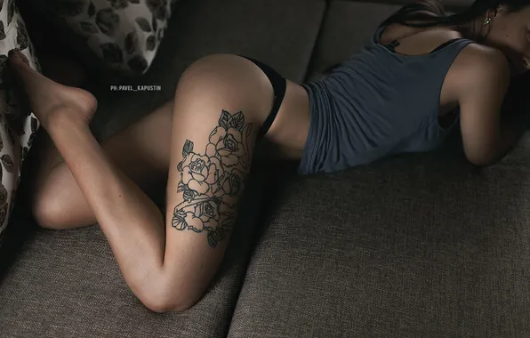 Sexy, pose, model, body, panties, pillow, Mike, figure
