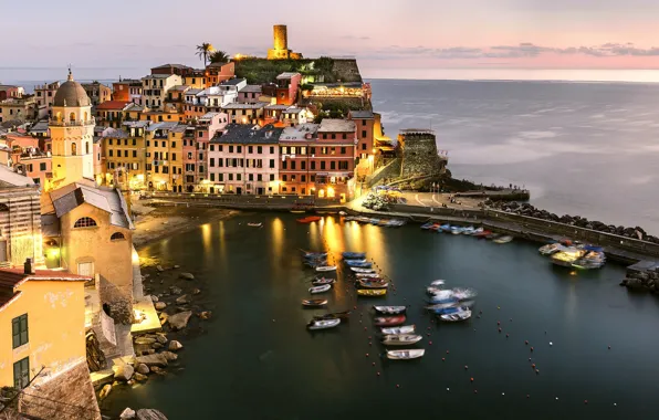 Sea, home, Italy, boats, Vernazza