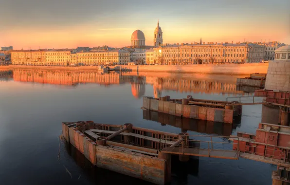 Picture river, morning, Saint Petersburg