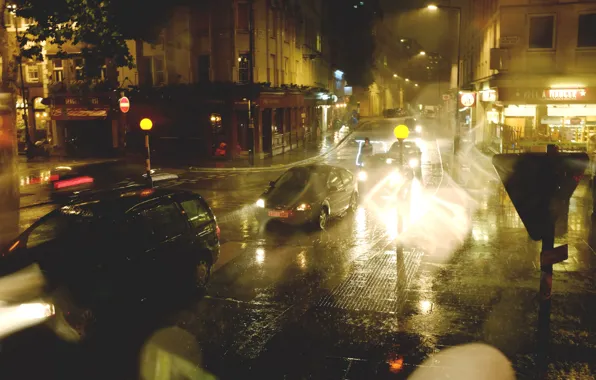 Picture rain, street, Paris