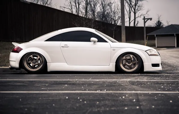 Picture stance, Audi, white, profile, Audi, white