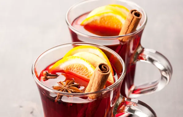 Winter, orange, Cup, drink, cinnamon, carnation, spices, star anise