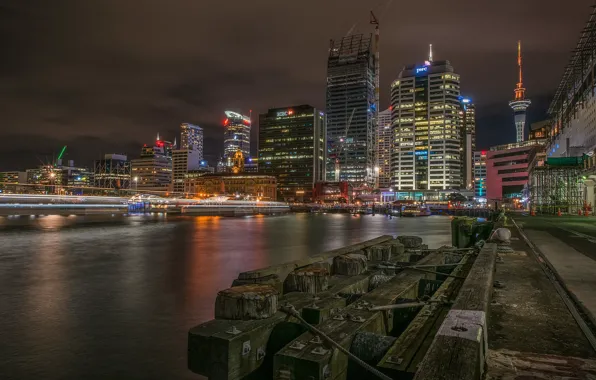 Picture lights, the evening, Auckland, New Zealand