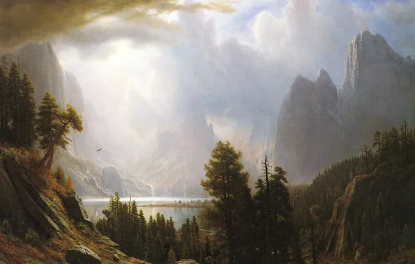 Picture nature, picture, Landscape, Albert Bierstadt