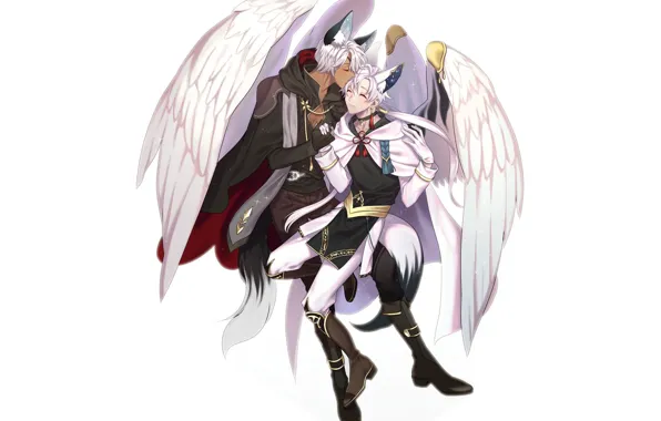 Wings, angel, fantasy, creatures, guys, two, by hangahan23, mika and ezekiel
