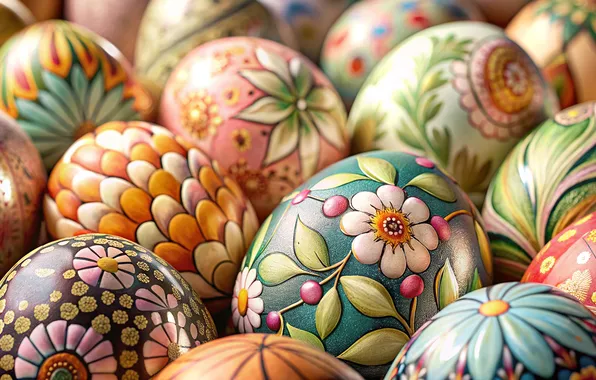 Holiday, eggs, spring, Easter, painted, eggs, AI art, neural network