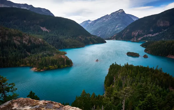Picture landscape, mountains, nature, USA, forest, national Park, national park, reservoir