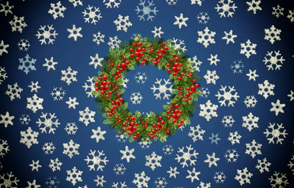 Winter, Minimalism, Snow, New Year, Christmas, Snowflakes, Background, Rowan
