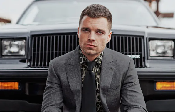 Auto, portrait, car, costume, actor, Sebastian Stan, Sebastian Stan
