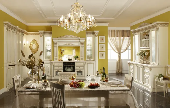Style, interior, kitchen, dining room, dining area, Italian design