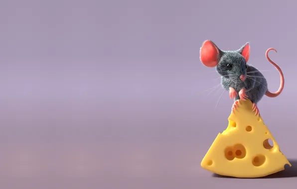 Rendering, mouse, children's, freelancer, Sergey Pletnev, mouse and cheese
