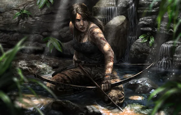 Picture girl, brunette, Tomb Raider, Lara Croft