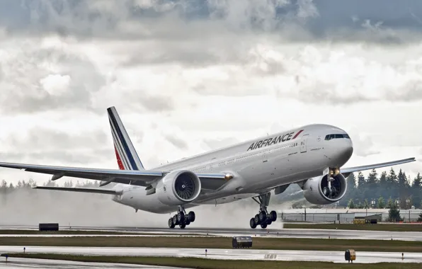 Clouds, Boeing, the plane, Boeing, 777, Air France, boeing 777