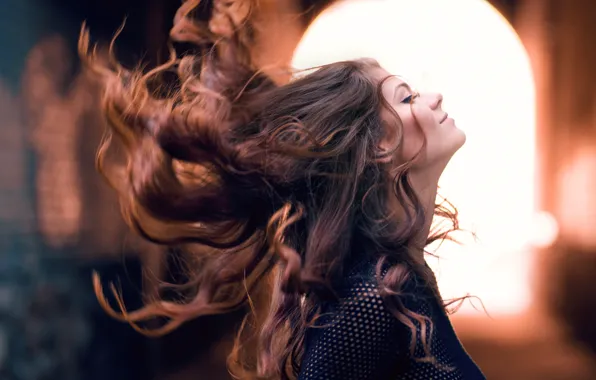 Picture face, girl, profile, background, hair