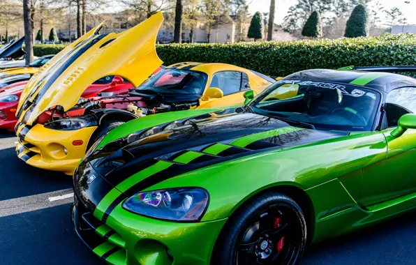 Picture green, black, viper, yellow, dodge, V10, Second generation Phase II SR Viper RT/10 GTS, Fourth …